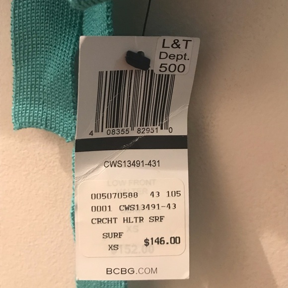 NEW!!! BCBG Crochet Halter Top in Turquoise!! - Picture 2 of 2